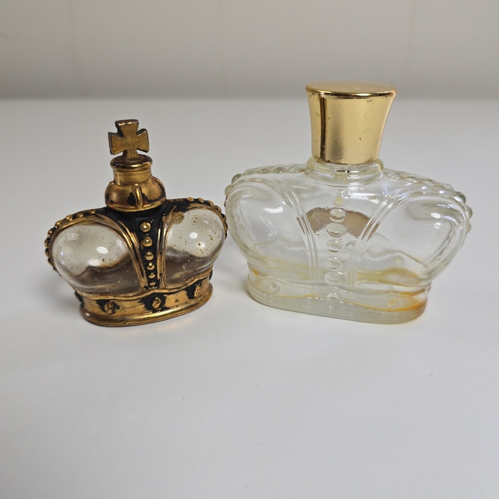 Vintage Prince Matchabelli 1/4 Oz Gilded Crown Bottle Glass Stopper & Windsong